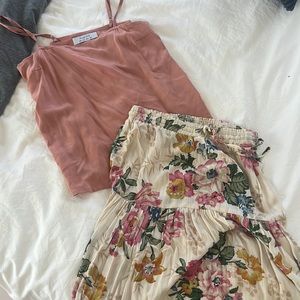 NWOTs Never worn too big for me August the Label Set. Pink cami and skirt.